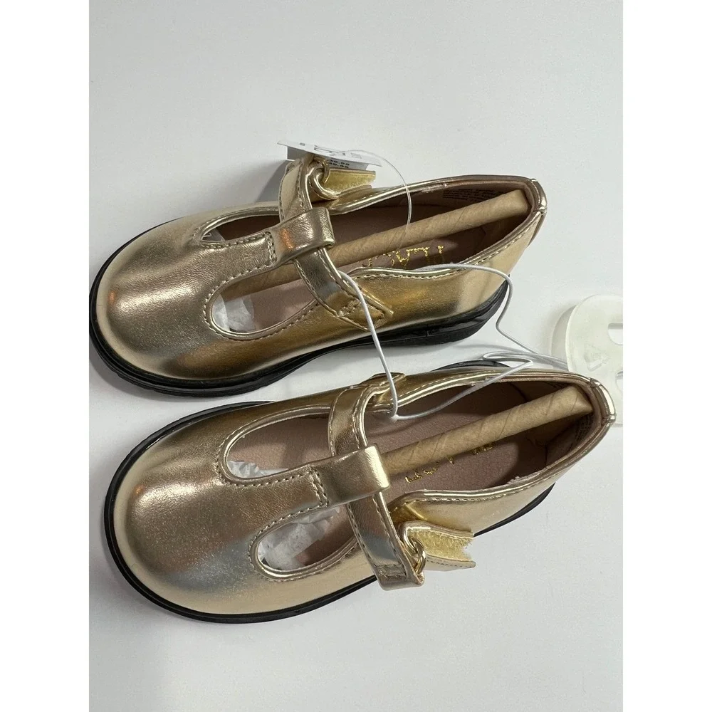 The Children's Place T-Strap Mary Jane Shoes 3055049 Toddler 5 Gold Metallic A71